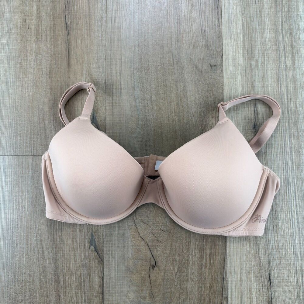 Pink Victoria Secret Nude Lightly Padded Underwire Bra 36C